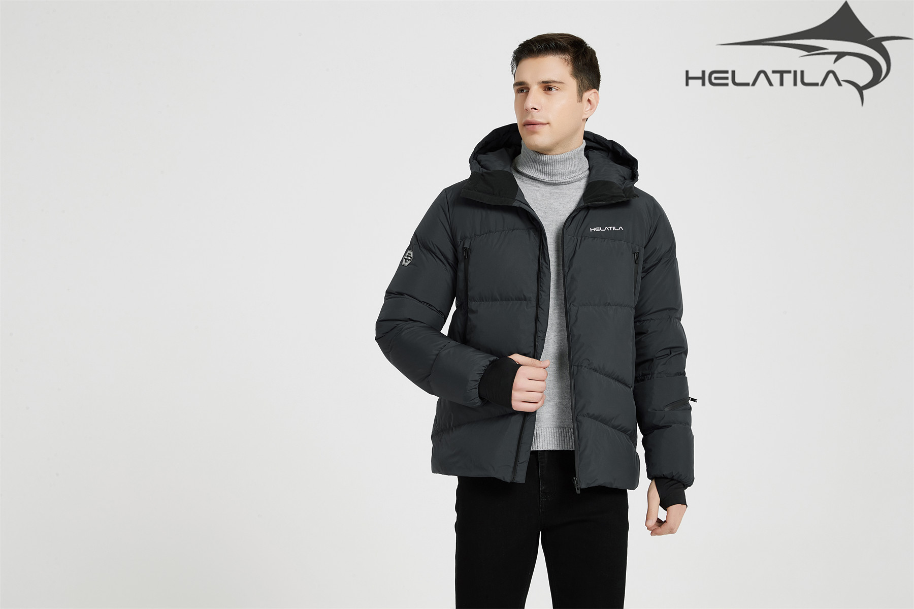 Helatila  men's short bread down jacket
